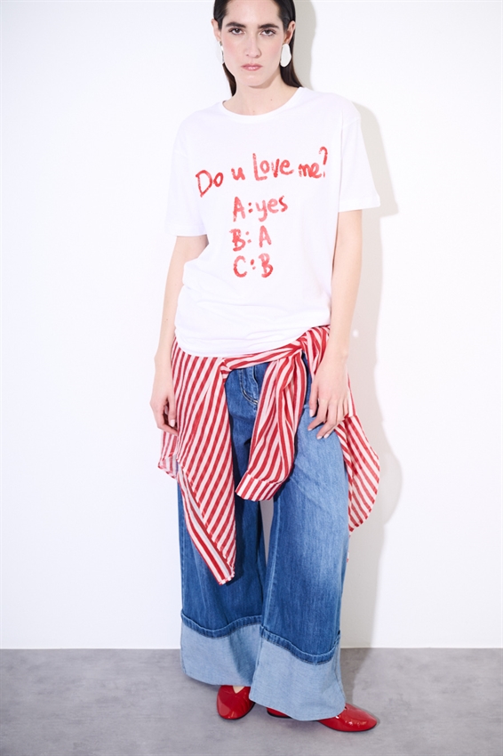 T-SHIRT OVER CON STAMPA DO YOU LOVE ME