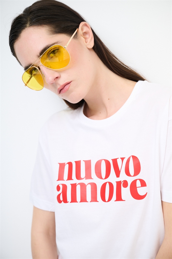 T-SHIRT OVER CON STAMPA NUOVO AMORE