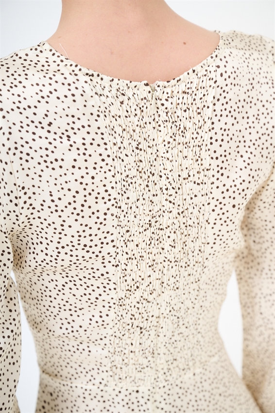 MINI ABITO RIPRESA LAT. IN RASO STAMPATO BURRO