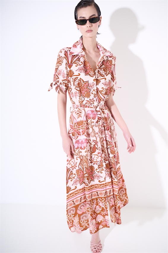 ABITO CHEMISIER MEZZA MANICA STAMPATO ROSA