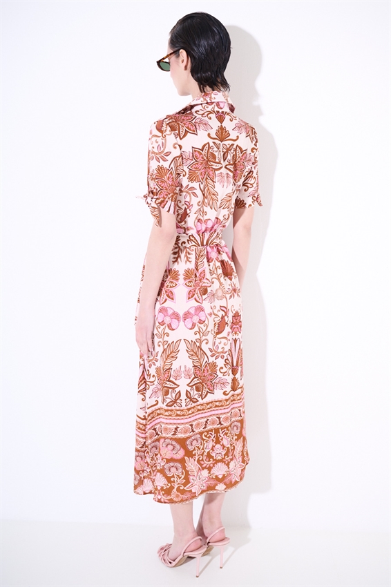 ABITO CHEMISIER MEZZA MANICA STAMPATO ROSA