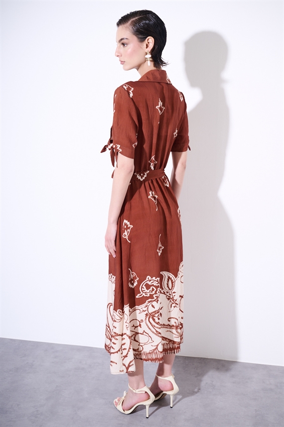 ABITO CHEMISIER MEZZA MANICA STAMPATO TERRA