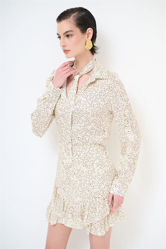 CAMICIA BASIC IN RASO STAMPATO + FIOCCO