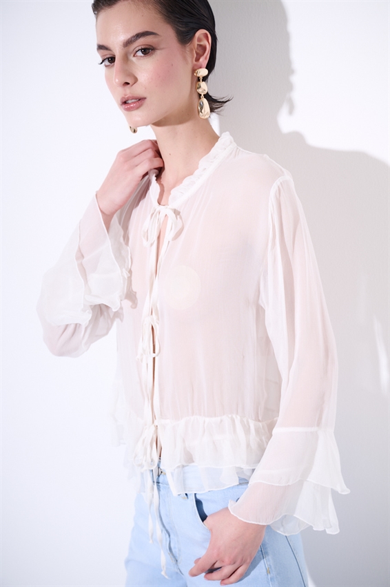 CASACCA CON GALE E LACCINI PANNA