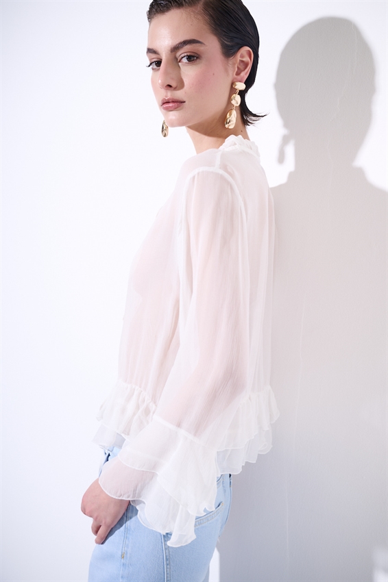 CASACCA CON GALE E LACCINI PANNA