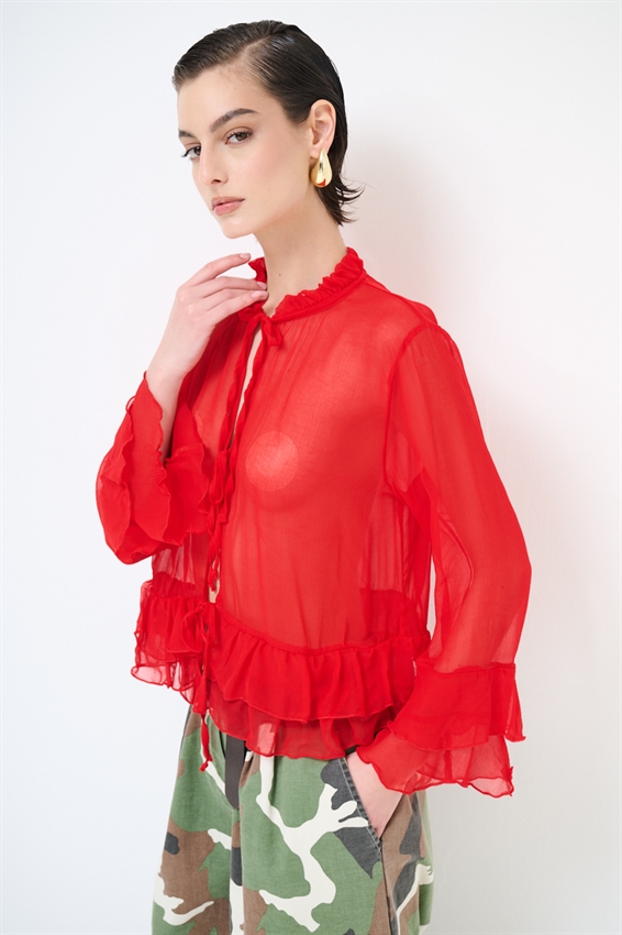 CASACCA CON GALE E LACCINI ROSSO