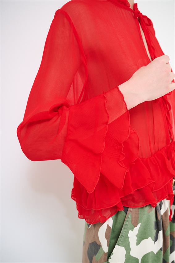 CASACCA CON GALE E LACCINI ROSSO