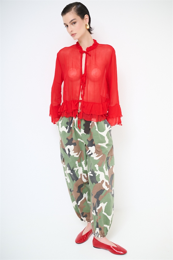 CASACCA CON GALE E LACCINI ROSSO