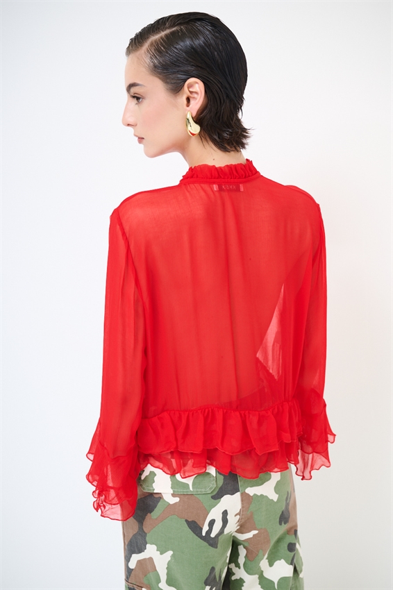 CASACCA CON GALE E LACCINI ROSSO