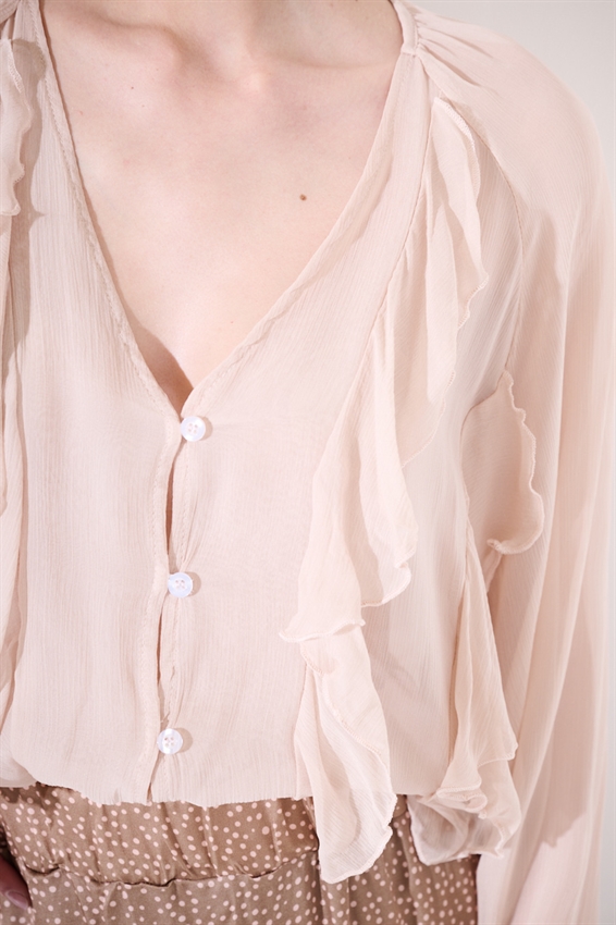 BLUSA CON BOTTONI E VOLANT