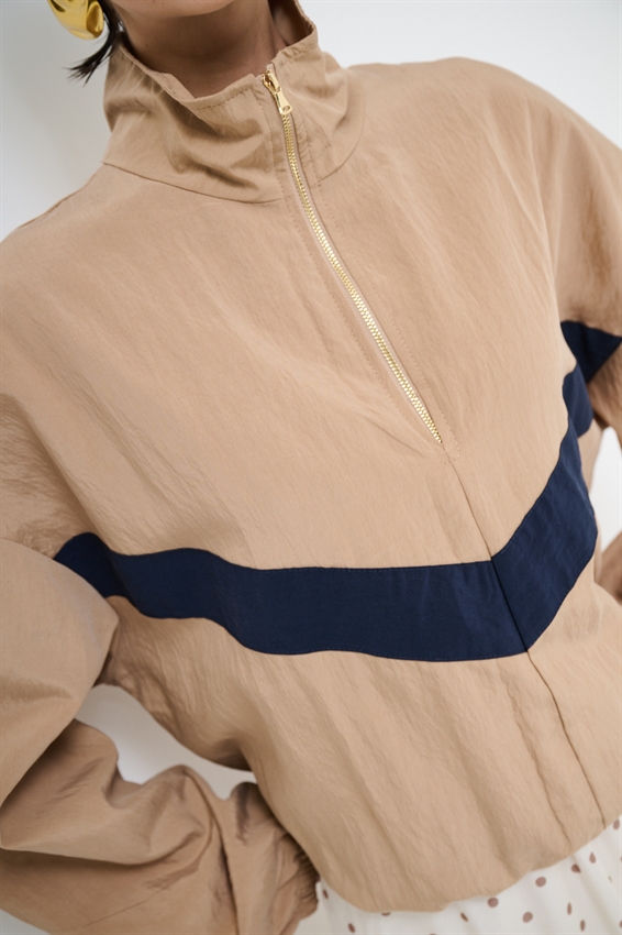 BOMBER BICOLOR CON ZIP E COLLO IMBUTO