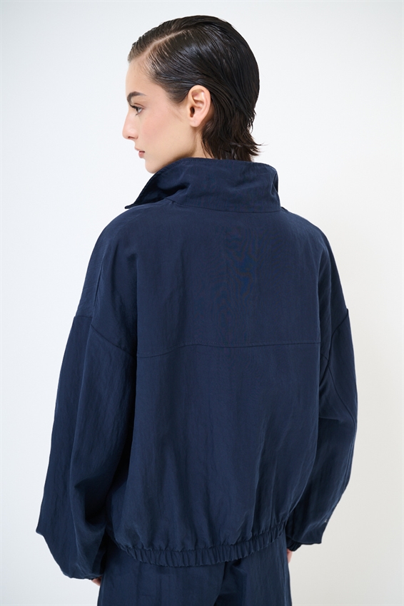 BOMBER BICOLOR CON ZIP E COLLO IMBUTO