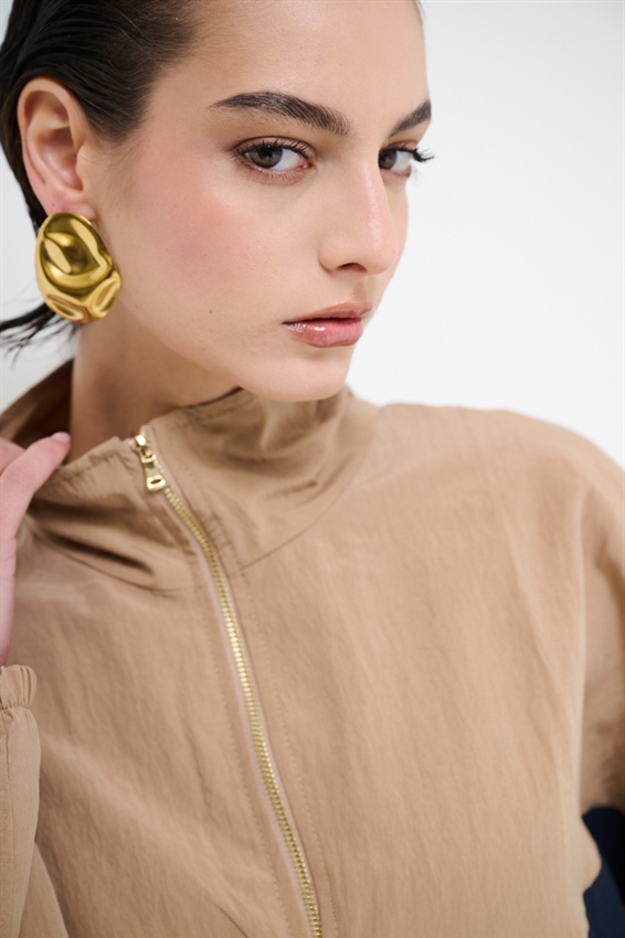 BOMBER BICOLOR CON ZIP E COLLO IMBUTO