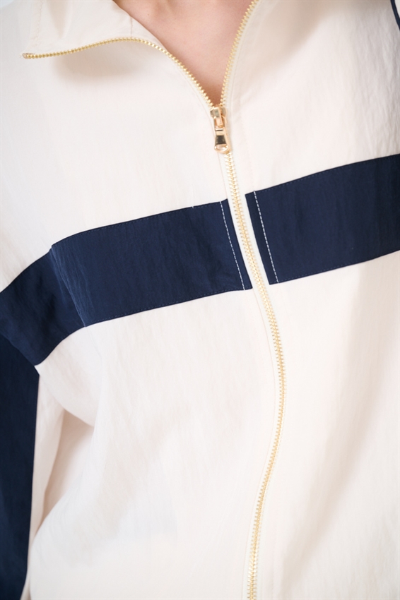 BOMBER COLLO IMBUTO CON STRISCIA DAVANTI