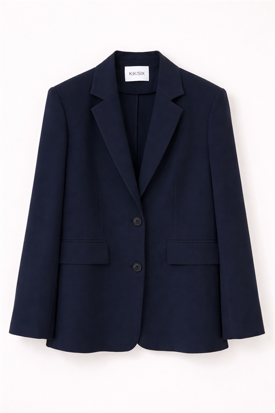 BLAZER MONOPETTO 2 BOTTONI E TASCHE A FILETTO BLU