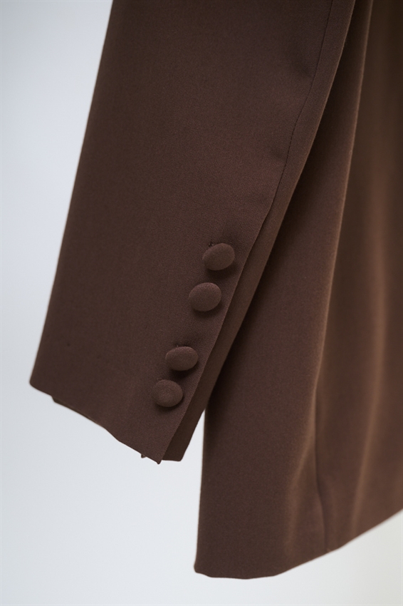 BLAZER MONOPETTO 1 BOTTONE E TASCHE A FILETTO MORO