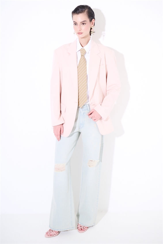 BLAZER MONOPETTO 1 BOTTONE E TASCHE A FILETTO ROSA