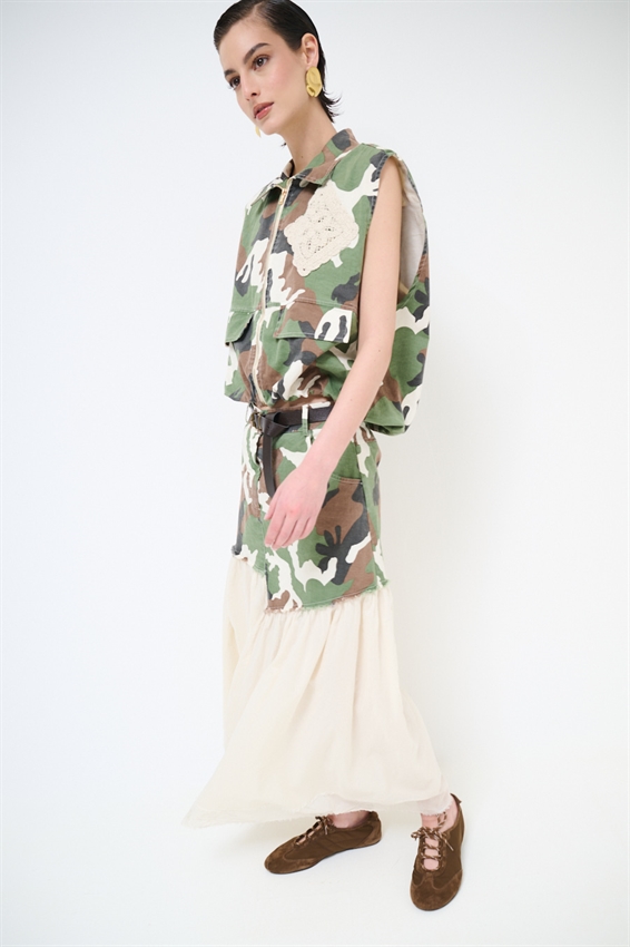 GILET OVERSIZE MIMETICO PIU PATCH