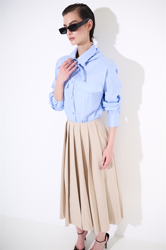 GONNA A PIEGHE KHAKI