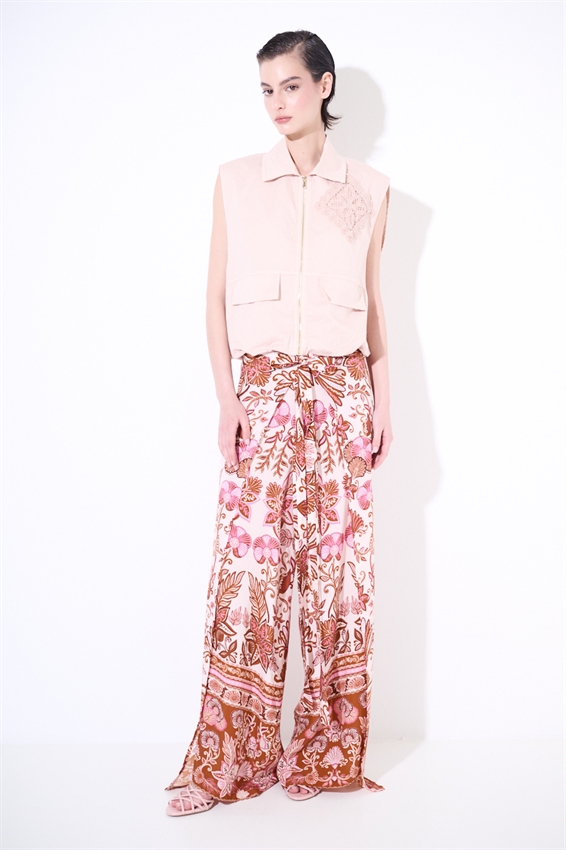 PANTALONE PAREO CON FIOCCO STAMPATO