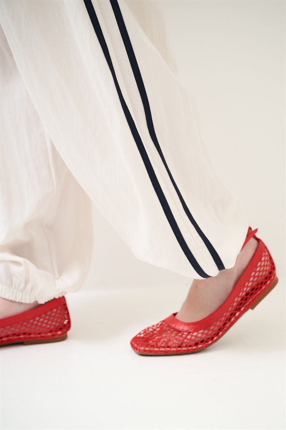 PANTALONE DRITTO CON BANDA A CONTRASTO BURRO/BLU