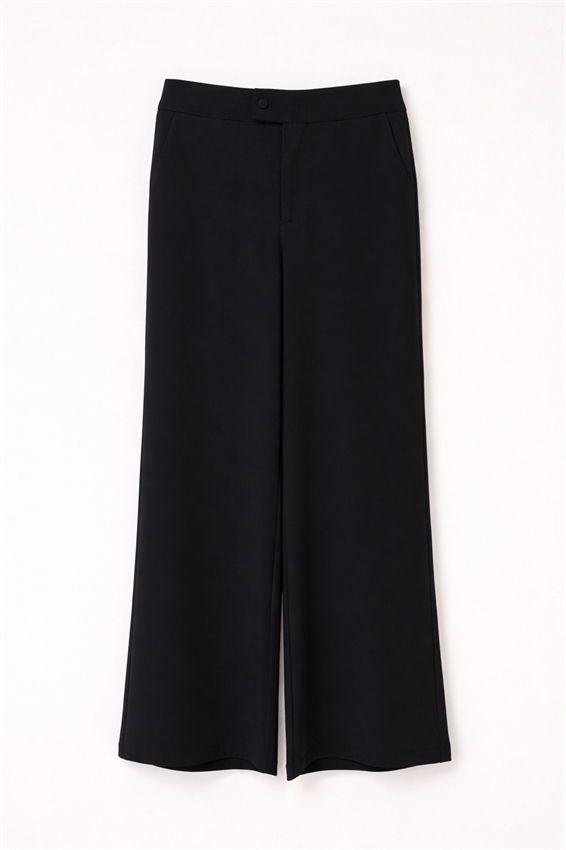 PANTALONE A GAMBA LARGA CON VITA CLASSICA