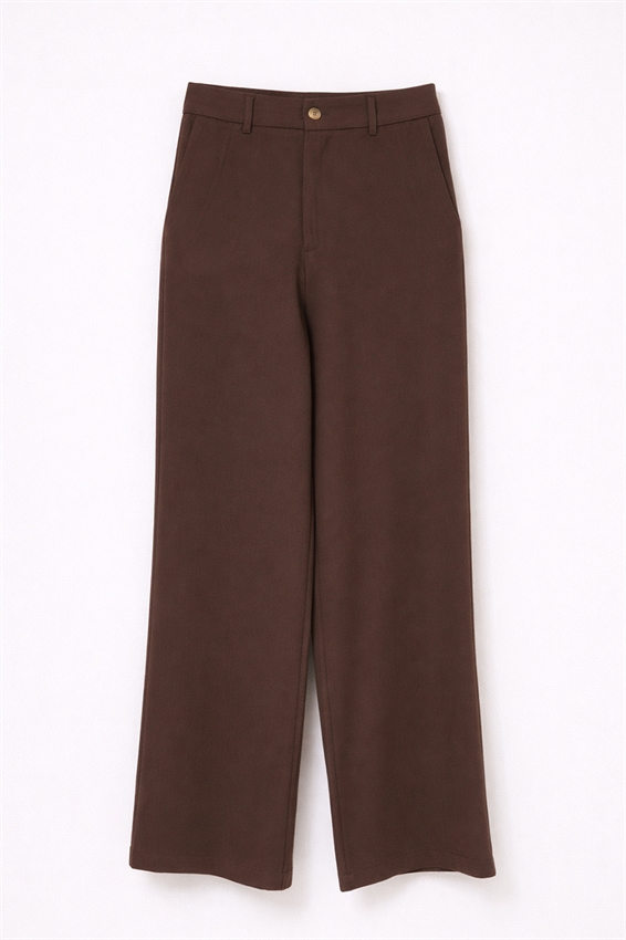 PANTALONE A GAMBA LARGA CON VITA ELASTICIZZATA SUL RETRO