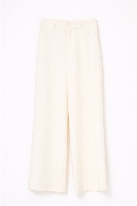 PANTALONE A GAMBA LARGA CON VITA ELASTICIZZATA SUL RETRO BURRO