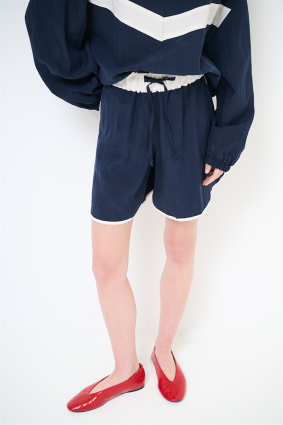 SHORTS BOXER CON BORDO A CONTRASTO BLU