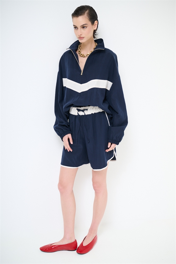 SHORTS BOXER CON BORDO A CONTRASTO BLU