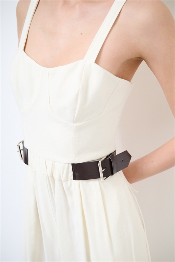 TUTA A PALAZZO CON FIBBIE BURRO