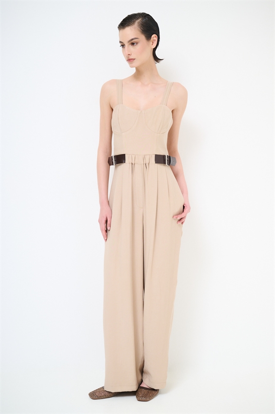 TUTA A PALAZZO CON FIBBIE CAMMELLO