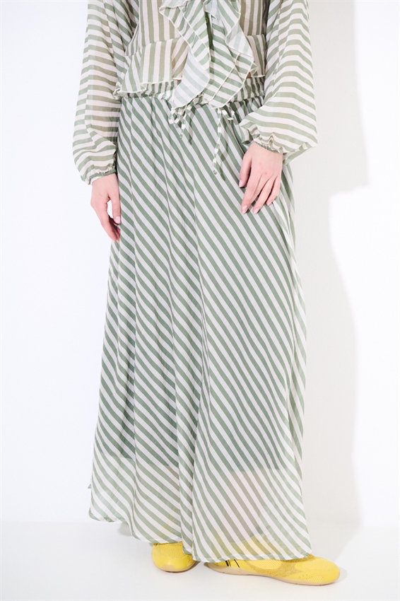 GONNA A SBIECO A RIGHE MILITARE/PANNA