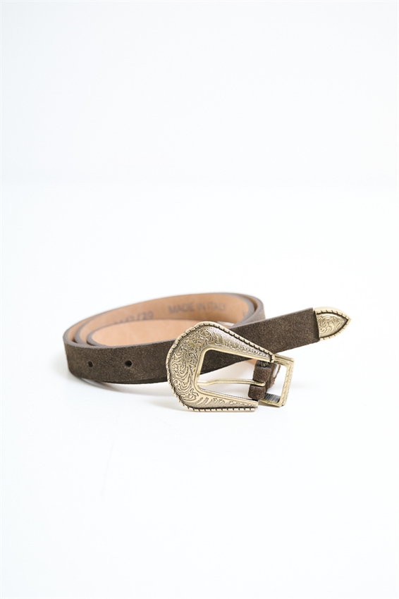 CINTURA SUEDE CON FIBBIA LAVORATA