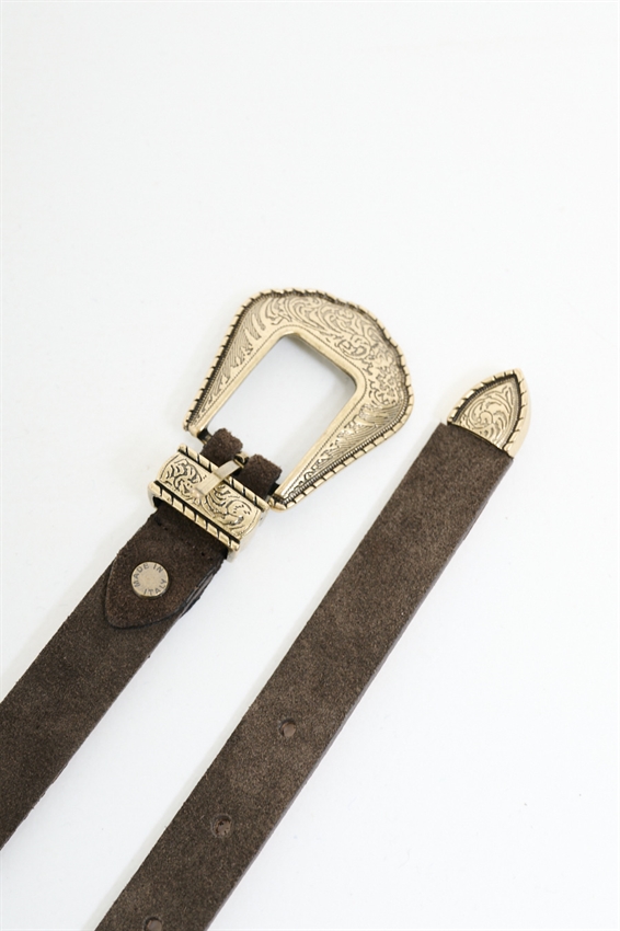 CINTURA SUEDE CON FIBBIA LAVORATA