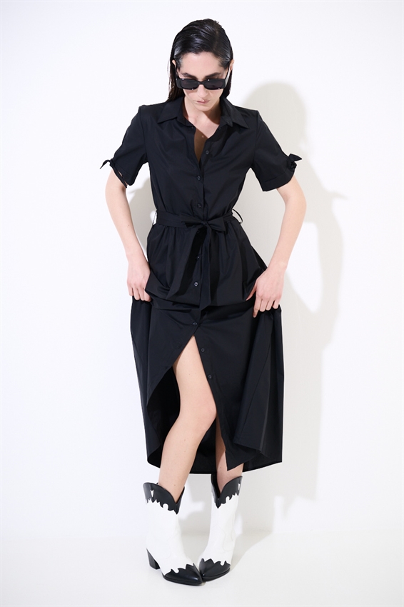 ABITO CHEMISIER CON FIOCCO SU MANICA