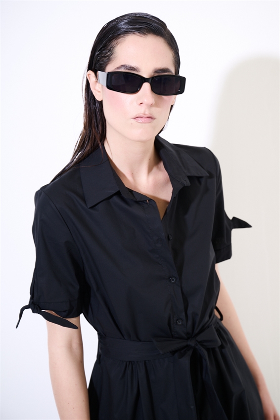 ABITO CHEMISIER CON FIOCCO SU MANICA