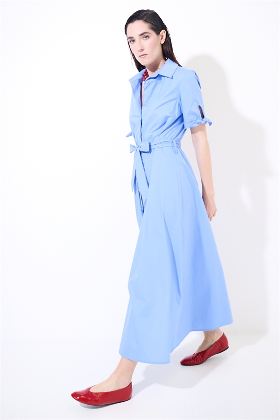 ABITO CHEMISIER CON FIOCCO SU MANICA