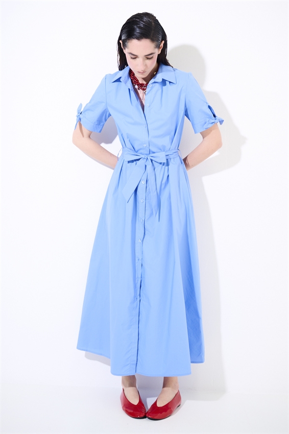 ABITO CHEMISIER CON FIOCCO SU MANICA