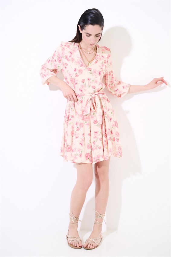 ABITO CORTO CON SCOLLO A V E CINT. A FANTASIA