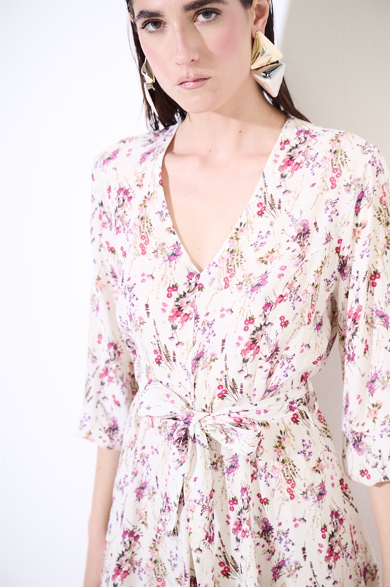 ABITO CORTO CON SCOLLO A V E CINT. A FANTASIA