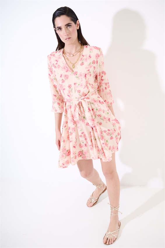 ABITO CORTO CON SCOLLO A V E CINT. A FANTASIA