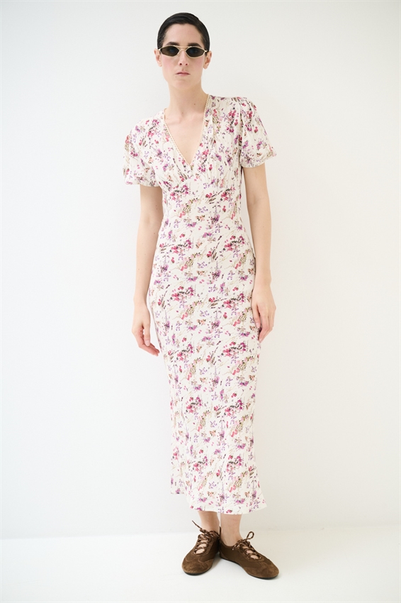 ABITO LUNGO CON SCOLLO A V E PASSAMANERIA A FANT.