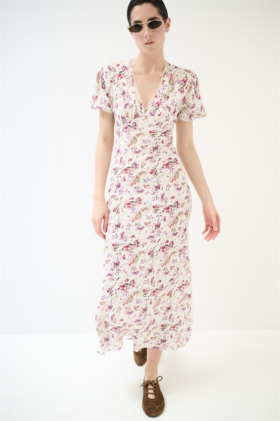 ABITO LUNGO CON SCOLLO A V E PASSAMANERIA A FANT.