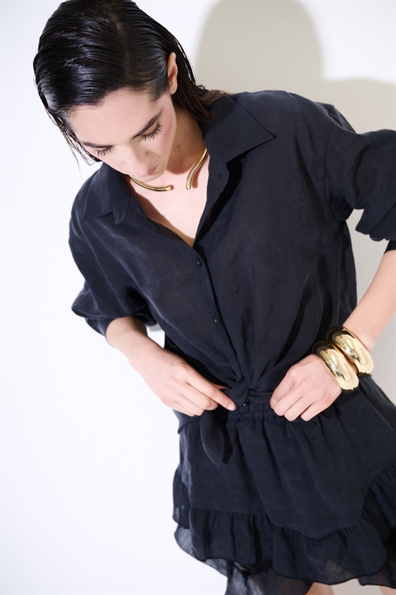 CAMICIA MANICA LUNGA ANNODATA NERO