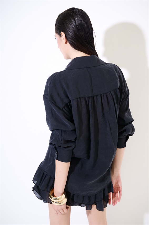 CAMICIA MANICA LUNGA ANNODATA NERO