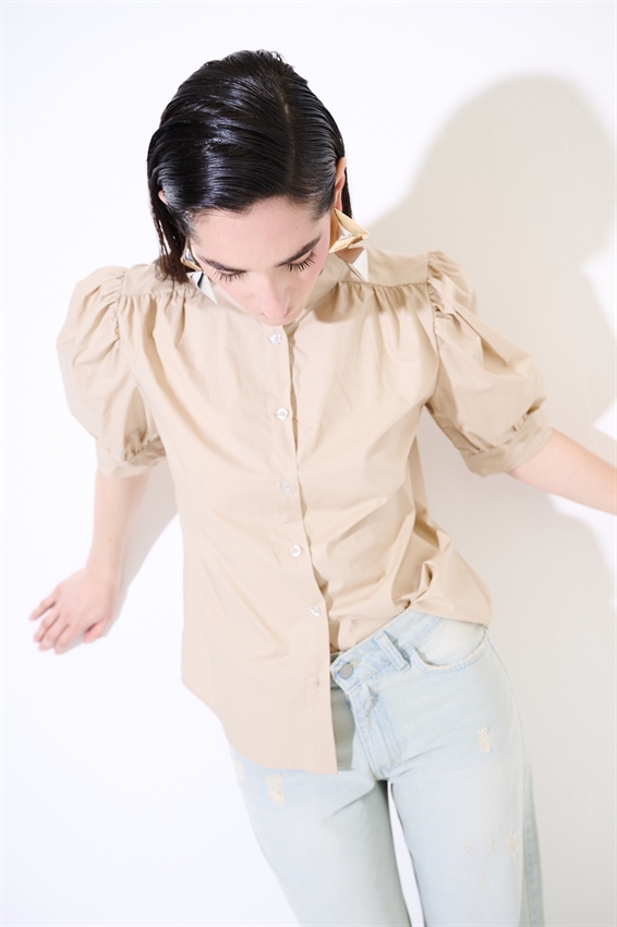 CAMICIA MEZZA MANICA CON COLLO COREANA