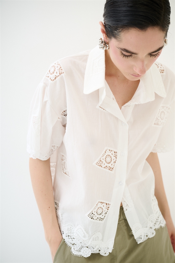 CAMICIA IN PIZZO IN COTONE