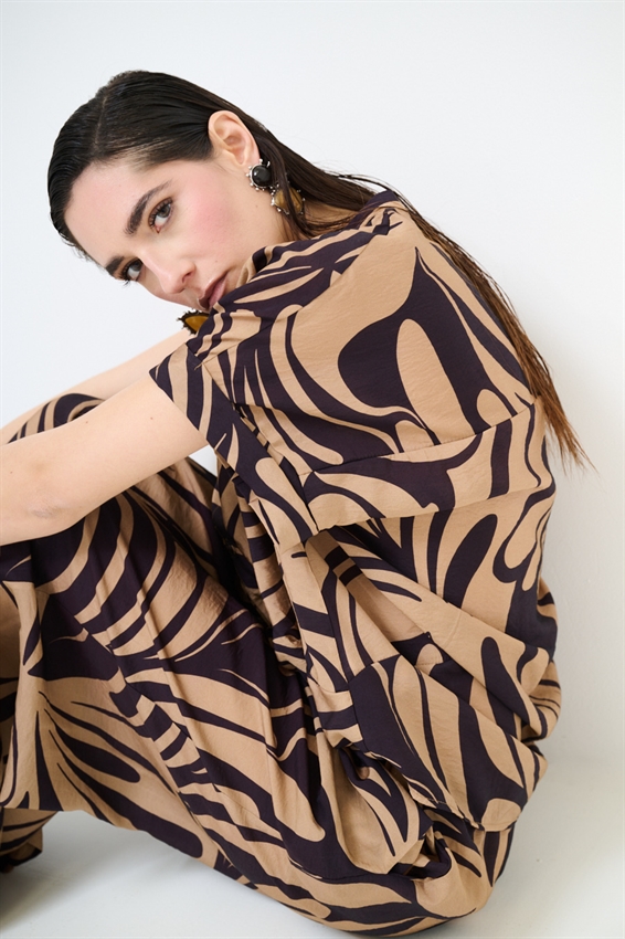 CAMICIA OVER CON NODO A FANTASIA NERO