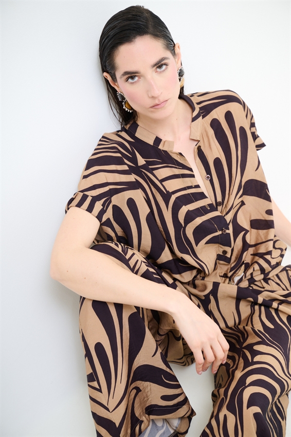 CAMICIA OVER CON NODO A FANTASIA NERO